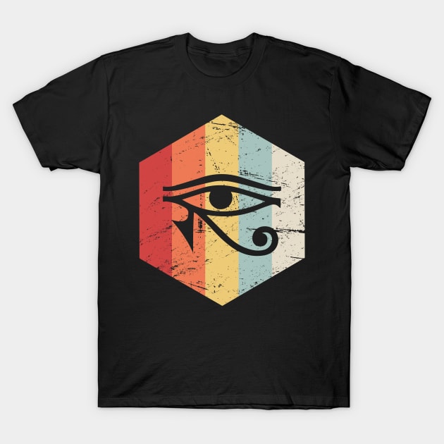 Retro Vintage Egyptian Eye Of Horus T-Shirt by Wizardmode